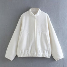 Load image into Gallery viewer, Women&#39;s Casual Loose Bomber Jacket 2023 NEW Spring Warm Women&#39;s fashion coat With Pockets Fashion Plush Solid Female Outwear
