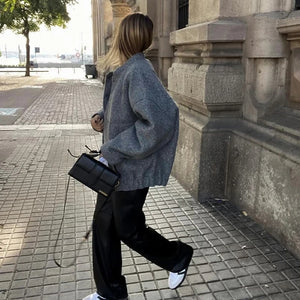 Women&#39;s Casual Loose Bomber Jacket 2023 NEW Spring Warm Women&#39;s fashion coat With Pockets Fashion Plush Solid Female Outwear