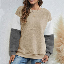 Load image into Gallery viewer, Women&#39;s Clothing 2021 Fashion Korean Splicing Pullovers Women Fleece Sweatshirt Fluffy Warm Splicing Sweatshirt Loose Clothes