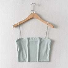 Load image into Gallery viewer, Women&#39;s Crop Top Sexy Elastic Cotton Camis 2021 Summer Sleeveless Short Tank Top Bar for Females Fashion Solid Tanks
