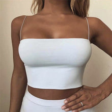 Load image into Gallery viewer, Women&#39;s Crop Top Sexy Elastic Cotton Camis 2021 Summer Sleeveless Short Tank Top Bar for Females Fashion Solid Tanks