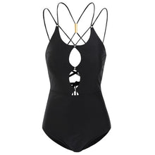 Load image into Gallery viewer, Women&#39;s Cut Out One Piece Swimwear Summer Beach Bathing Suit Solid Monokini Open Back Swimsuit Padded Beachwear With Coves