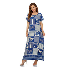 Load image into Gallery viewer, Women&#39;s Dress Muslim Woman Kimono Short-sleeved Long Dress Dubai Plus Size Loose  Printing Elegant Temperament Robe Abayas