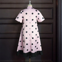 Load image into Gallery viewer, Women&#39;s Dress Stand-up Collar, Short-sleeved Polka-dot Printed Bow And Ruffled Loose Large Hem Skirt Spring Summer Party Dresses