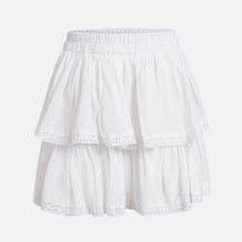 Load image into Gallery viewer, Women's High Waist A-Line Mini Skirt Summer Women Elegant White Skirts 2021 Summer Casual Lace Splice Short Holiday Short Skirt