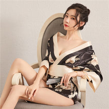 Load image into Gallery viewer, Women&#39;s Kimono Set Flowers Sexy Printed Japanese Robe Sexy Uniform Cosplay Costumes Lounge Bathrobe Game Dress Valentine&#39;s Day
