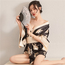 Load image into Gallery viewer, Women&#39;s Kimono Set Flowers Sexy Printed Japanese Robe Sexy Uniform Cosplay Costumes Lounge Bathrobe Game Dress Valentine&#39;s Day