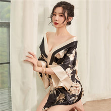 Load image into Gallery viewer, Women&#39;s Kimono Set Flowers Sexy Printed Japanese Robe Sexy Uniform Cosplay Costumes Lounge Bathrobe Game Dress Valentine&#39;s Day