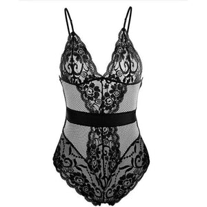 Women&#39;s Lace Jumpsuit Blackless Perspective Erotic Lingerie Bodysuits Sexy Porn Underwear