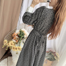 Load image into Gallery viewer, Women&#39;s Long Sleeve Floral Chiffon Dress 2021 Spring Lace Turn Down Single Breasted Casual Party Dresses Female Vestidos