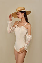 Load image into Gallery viewer, Women&#39;s Long Sleeve One Piece Swimwear Summer Beach Bathing Suit Solid Monokini V-Back Swimsuit Padded Beachwear Korea Style