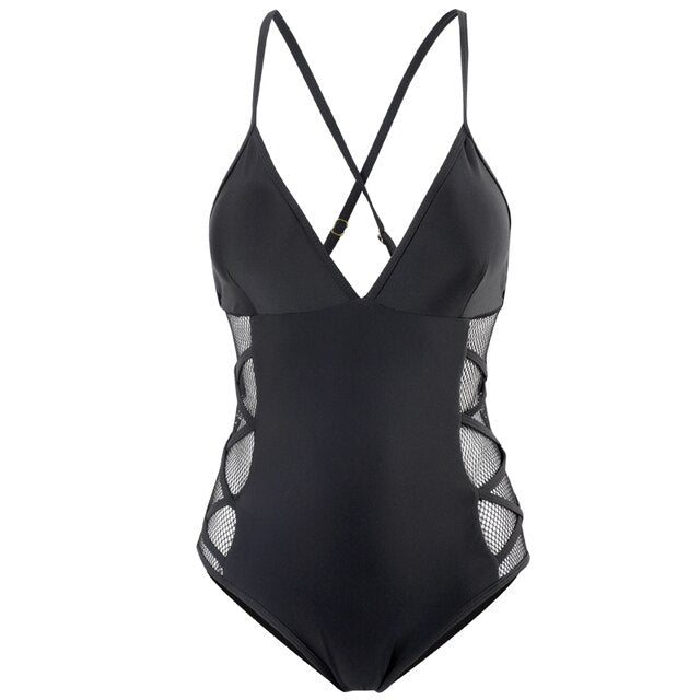 Women's One Piece Swimwear Summer Beach Bathing Suit Solid Monokini Open Back Swimsuit Padded Beachwear Korea Style