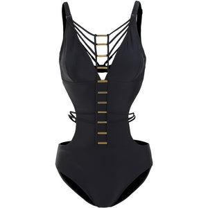 Women&#39;s One Piece Swimwear Summer Beach Bathing Suit Solid Monokini Open Back Swimsuit Padded Beachwear Korea Style
