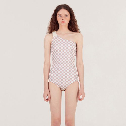 Women's One Piece Swimwear Summer Beach Bathing Suit Solid Monokini Single Shoulder Swimsuit Padded Beachwear Korea Style