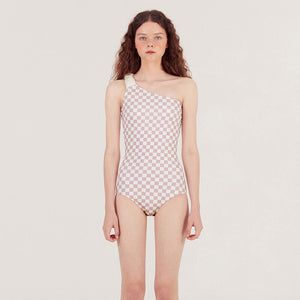 Women&#39;s One Piece Swimwear Summer Beach Bathing Suit Solid Monokini Single Shoulder Swimsuit Padded Beachwear Korea Style
