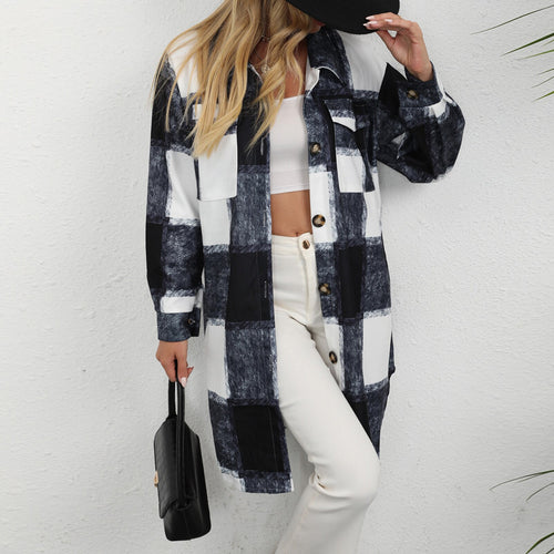 Women's Plaid Shirts Blouses Long Sleeve Female Casual Print Shirts Tops Loose Cotton Checked Lady Outwear Autumn New