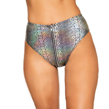 Load image into Gallery viewer, Women&#39;s Pole Dance Shorts Snakeskin Printing Zipper Mini Shorts High Waisted Booty Shorts Bikini Bottoms Festival Rave Clothes