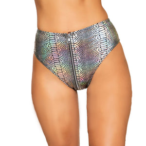 Women&#39;s Pole Dance Shorts Snakeskin Printing Zipper Mini Shorts High Waisted Booty Shorts Bikini Bottoms Festival Rave Clothes