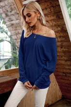 Load image into Gallery viewer, Women&#39;s Pullover Sexy Off Shoulder Bat Sleeve Threaded T-Shirt Top Solid Color Pullover Women&#39;s Leisure Long Sleeve Sweater