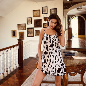 Women&#39;s Satin Nightdress Cute Nighty Sexy Chemise Comfy Sleepwear Female Nightgown Soft Homedress