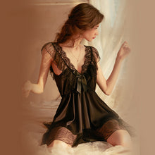 Load image into Gallery viewer, Women Sexy Lingerie Lace Nightdress Deep V Hot Thin Nightgown Home Clothing Suit Sleepwear Femme Skirt Wedding Night Underwear