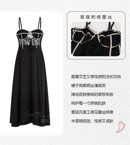 Women Sexy Nightdress Thong Set Satin Lace See-through Seductive Femme Nightgrowm Girls Fairy Halter Lolita Sleepwear Romantic
