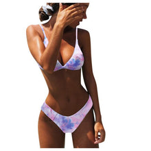 Load image into Gallery viewer, Women&#39;s Sexy Tie-dye Leopard Print Brazilian Bikini High Cut Two Piece Swimsuit Купальник Biquini Traje De Baño Sexy Bikini Sexy