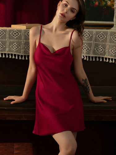 Women's Shirt Sexy Sleepwear Sleep Dress Solid  Spaghetti Strap Sleeveless Party Dress Night Dress For Women Lingerie