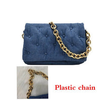 Load image into Gallery viewer, Women&#39;s Shoulder Bags 2020 Denim Quailty Thick Metal Chain Shoulder Purses And Handbag Women Clutch Bags Ladies Armpit Bag