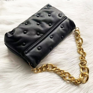 Women's Shoulder Bags 2020 Denim Quailty Thick Metal Chain Shoulder Purses And Handbag Women Clutch Bags Ladies Armpit Bag