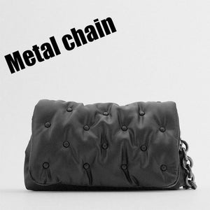 Women's Shoulder Bags 2020 Denim Quailty Thick Metal Chain Shoulder Purses And Handbag Women Clutch Bags Ladies Armpit Bag