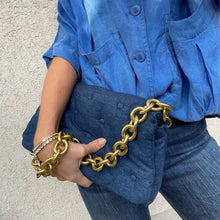 Load image into Gallery viewer, Women&#39;s Shoulder Bags 2020 Denim Quailty Thick Metal Chain Shoulder Purses And Handbag Women Clutch Bags Ladies Armpit Bag