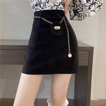 Load image into Gallery viewer, Women&#39;s Skirt 2021 New Niche Anti-Aging Fashion Korean Style Versatile Solid Color High Waist Slimming PU Leather Hip Skirt