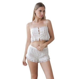 Women&#39;s Sleepwear Short Set Silk Sexy Pijamas for Women Pajama Set Sweet Soft Comfortable Short Sleeve Nighties Summer Pijama
