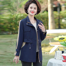 Load image into Gallery viewer, Women's Spring Short Jackets 2021 New Stitching Color Plus Size 5XL Fashion Stand Collar Casual Windbreaker Jacket 50Years aq720