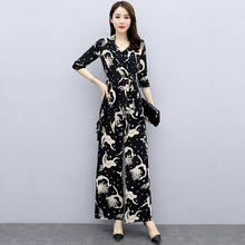 Load image into Gallery viewer, Women's Suit Casual Summer Two Piece 2021 New Fashion Slim Wide Leg Long Pant Half Sleeve Crop Top Korean Style Printed Outfits