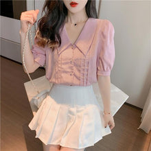 Load image into Gallery viewer, Women's Summer Wear New Trend In 2021 Chiffon Shirt Blouse Short Sleeve Fairy Foreign Style Blouse Fashion Temperament