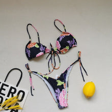 Load image into Gallery viewer, Women&#39;s Swimwear 2021 New Sexy Bikini Straps Chest Folds  And  Fashion Split Swimsuit Summer Beach Beachwear Bikinis Set Top