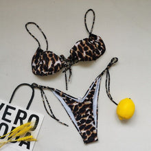 Load image into Gallery viewer, Women&#39;s Swimwear 2021 New Sexy Bikini Straps Chest Folds  And  Fashion Split Swimsuit Summer Beach Beachwear Bikinis Set Top