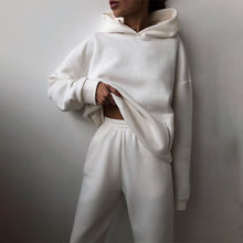 Load image into Gallery viewer, Women&#39;s Tracksuit 2021 Spring Solid Long Sleeve Oversizd Hoodies Causual Sweatshirt Long Pants Suits Set Female Sweatsuits