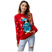 Load image into Gallery viewer, Women&#39;s Ugly Christmas Little Snowflake Knitted Sweaters Dress And Christmas Tree Loose Knitwear Autumn Winter Soft Warm Jumper