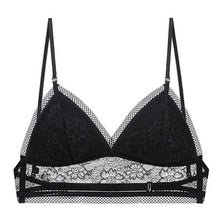 Load image into Gallery viewer, Women&#39;s Underwear Small Chest Sexy Low Back Bra Lace Mesh Thin Bras Soft Seamless Female Underwear Backless Padd Bralette