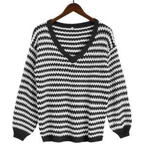 Women&#39;s V-neck loose Top Sweaters Spring Autumn Basic Knitting Warm Slim Sweater Solid Minimalist Large Size Tight-Fitting Tops
