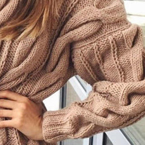 Women's Winter Soild Cotton Knited Sli Fit Pullover Sweaters Female High Collar Long Sleeve Autunm Long Sweaters Plus Size 3XL