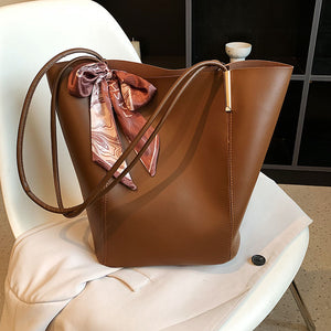 Women&#39;s casual bucket bag Solid leather women&#39;s bag Shoulder bag Fashion shopping bag 2-piece women&#39;s bag