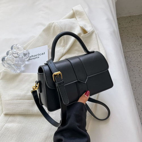 Women's casual shoulder bag Fashion small handbag Solid color artificial leather messenger bag Mobile phone bag