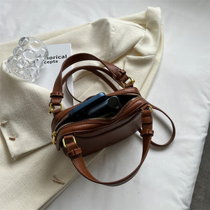 Women&#39;s fashion small handbag casual shoulder bag mini messenger bag mobile bag purse zipper leather women&#39;s bag