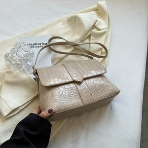 Women&#39;s new style shoulder bag stone grain messenger bag flip type women&#39;s bag zipper women&#39;s bag