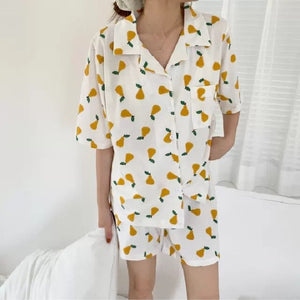 Women's pajamas suit women's summer style short sleeve shorts Xiaoli can wear two-piece leisure student home clothes
