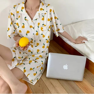 Women's pajamas suit women's summer style short sleeve shorts Xiaoli can wear two-piece leisure student home clothes